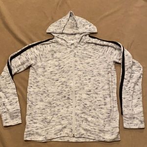 Old Navy, Full-Zip, Hooded sweatshirt.  Girls Size XL (14).  White/Black.